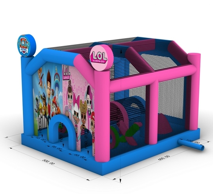 Ticari şişme sıçrama evi kale kombinasyonu şişme sıçrama atlama kalesi engelli trampolinle