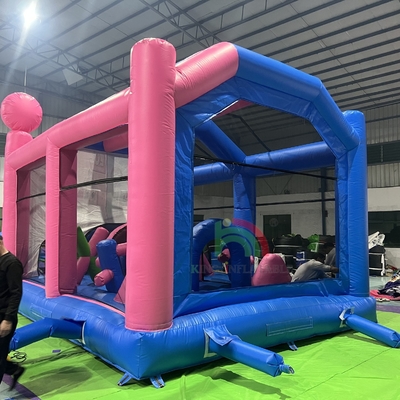 Ticari şişme sıçrama evi kale kombinasyonu şişme sıçrama atlama kalesi engelli trampolinle