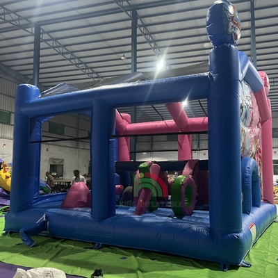 Ticari şişme sıçrama evi kale kombinasyonu şişme sıçrama atlama kalesi engelli trampolinle
