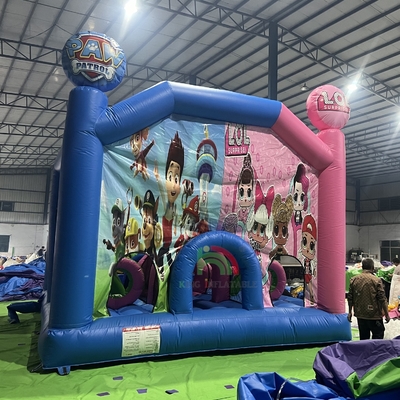 Ticari şişme sıçrama evi kale kombinasyonu şişme sıçrama atlama kalesi engelli trampolinle