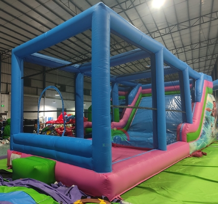 Açık hava Ticari Kaliteli PVC Büyük Şişme Su Kaydırma Salonu Kombo Salıncak Kale