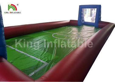 Dev Yetişkin Şişme Futbol Sahası / 0.55mm Mavi Açık PVC Futbol Pitch Blow Up