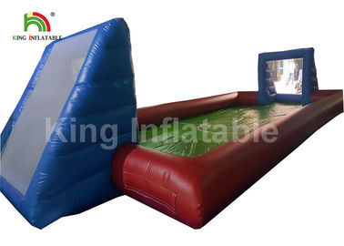 Dev Yetişkin Şişme Futbol Sahası / 0.55mm Mavi Açık PVC Futbol Pitch Blow Up