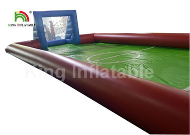 Dev Yetişkin Şişme Futbol Sahası / 0.55mm Mavi Açık PVC Futbol Pitch Blow Up