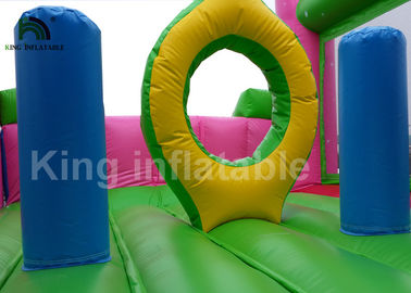 Çocuklar İçin Dayanıklı PVC Pembe Prenses Şişme Ticari Sıçrama Evleri Açık Aktiviteler