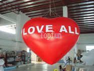 Düğün Töreni için 0.2mm PVC Helyum Şişme Reklam Balonları / Kırmızı Kalp Şekli
