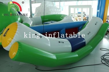 Açık Yaz Su Oyunları Beyaz / Yeşil Şişirme Su Tahterevalli PVC Oyuncak Çocuklar Ve Yetişkinler İçin