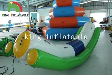 Açık Yaz Su Oyunları Beyaz / Yeşil Şişirme Su Tahterevalli PVC Oyuncak Çocuklar Ve Yetişkinler İçin