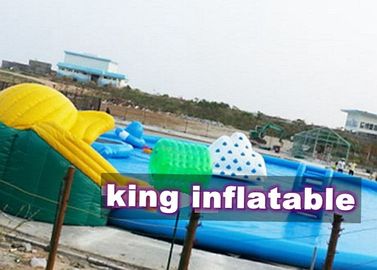Karada Slayt ve Oyuncaklar ile Özel 0.9mm PVC Şişme Su Parkı Havuzu
