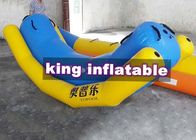 Muz Tekne ile Dayanıklı Sarı / Mavi Şişme Tahterevalli Totter PVC Su Oyuncak