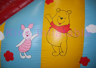 Kırmızı / Sarı / Mavi Tek Geniş Blow Up Kuru Slayt Su Geçirmez PVC Winnie The Pooh Oyuncaklar