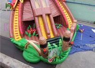 Antik Çağ Renkli Dinozor Şişme Atlama Şatosu, Kaydırmalı Çatı Çocuk Parkı