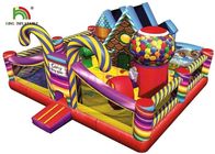 Şeker Tema PVC Blow Up Bouncy Castle Renkli Ve Çocuklar İçin Şaşırtıcı Tasarım