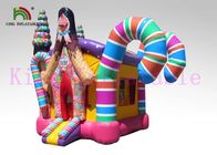 Şeker Tema PVC Blow Up Bouncy Castle Renkli Ve Çocuklar İçin Şaşırtıcı Tasarım