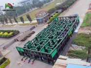 Yeşil / Mavi Şişme Engel Kursu Dev Lazer Labirent PVC Şişme Spor Oyunları