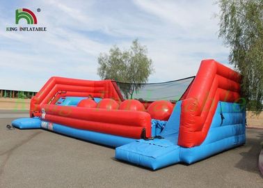 Ücretsiz Kırmızı Veya Mavi Şişme Spor Oyunları Kurşun / Engel Kursu Ve Slayt Up Blow Up