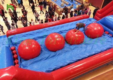 Ücretsiz Kırmızı Veya Mavi Şişme Spor Oyunları Kurşun / Engel Kursu Ve Slayt Up Blow Up