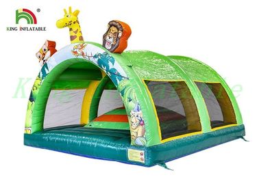 Renkli Vahşi Hayvan Şişme Bouncy Çadır Küçük Tepeli Çocuk PVC Bouncer