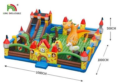 Açık Dev Şişme Eğlence Parkı Renkli PVC Tente Combo Bahçesi
