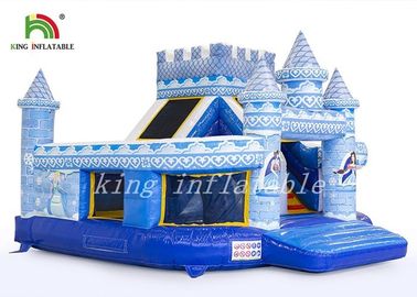 Dayanıklı PVC Saray Kale Şişme Atlama Kale Combo Slayt Dijital Baskılı