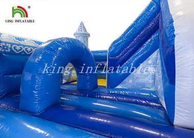 Dayanıklı PVC Saray Kale Şişme Atlama Kale Combo Slayt Dijital Baskılı