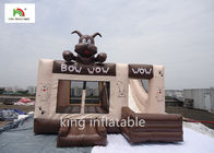 Kahverengi Köpek Şişme Atlama Evi 0.45-0.55mm PVC Tente Suya Dayanıklı