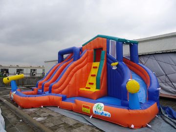 Turuncu ve Mavi 0.55mm PVC Tente Şişme Su Kaydırağı / Yeni tasarım Köy Kaydırağı