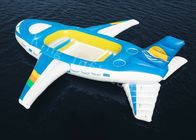 Mavi 0.9mm PVC Tente Büyük Şişme Su Oyuncak Yüzer Uçak