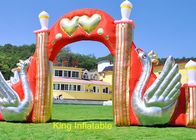 420D Nylon Fabric Swan Inflatable Arches With Air Blower