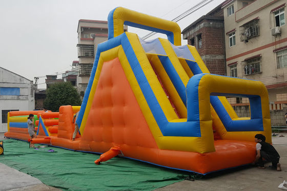 Açık Hava Etkinlikleri için 12m * 3.5m Özel Blow Up Koşu Engel Kursu
