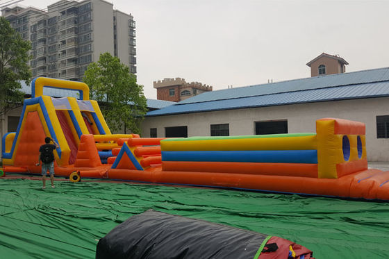 Açık Hava Etkinlikleri için 12m * 3.5m Özel Blow Up Koşu Engel Kursu