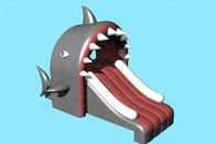Çocuklar için Özel 3.3m * 2m Shark Tema Şişme Su Kaydırağı Yüzme Havuzu