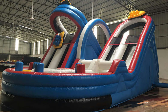 Çocuklar Roller Coaster Şişme Slide, Şişme Eğlence Parkı Slide oyna