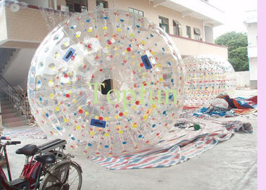 Coloful D-halkaları ile Renk Nokta Şişme Zorb Topu PVC Zorbing Topu