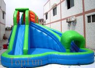 6 x 6m Yeşil Şişme Çocuk Su Kaydırağı Havuzlu 0.55mm PVC Tente