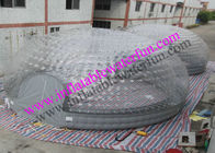 İki 8m Kombine Şişme Balon Çadır, Etkinlik Açık Gri PVC Dome Çadır