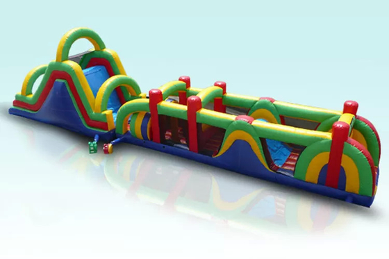 0.55mm PVC Tente Kaydırmalı Dev Şişme Engel Kursu