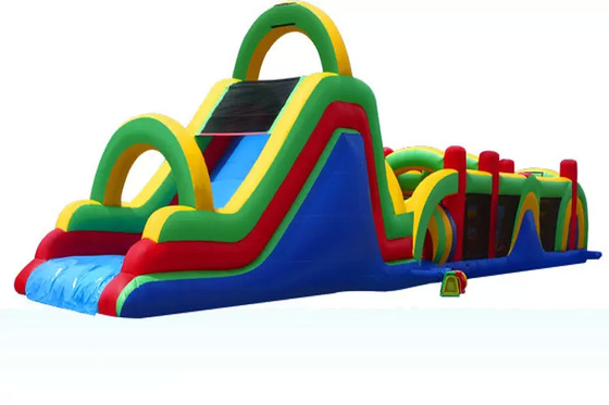 0.55mm PVC Tente Kaydırmalı Dev Şişme Engel Kursu