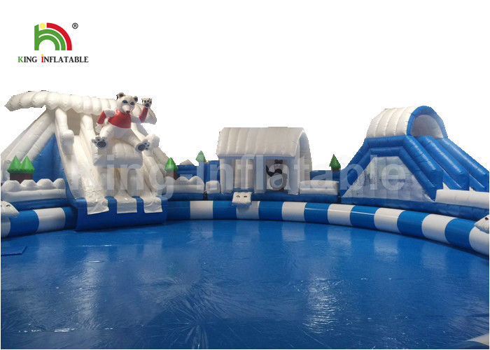 Custom Polar Bear White Giant Inflatable land Water Park Durable Odourless