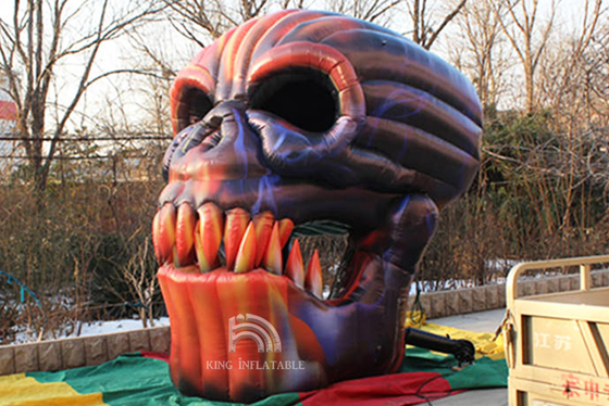 Kulüp Partisi için Dev Şişme Kafatası Giriş Cadılar Bayramı Dekorasyon Şişme Şeytan İskeleti Kafatası Kafa