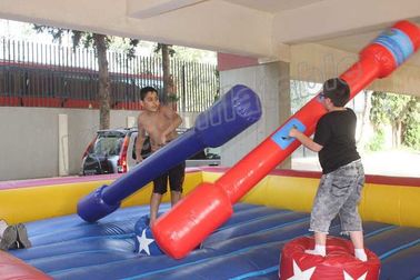 Çocuklar ve Yetişkinler için Kırmızı ve Mavi Gladyatör Joust Şişme Spor Oyunları